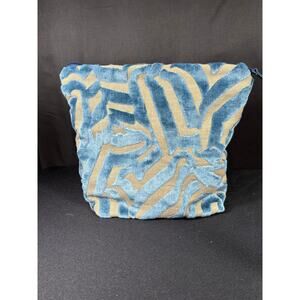 Blue Zebra Handmade Bag, Unique Satchel, Lined, Cosmetic Pouch, Designer Fabric